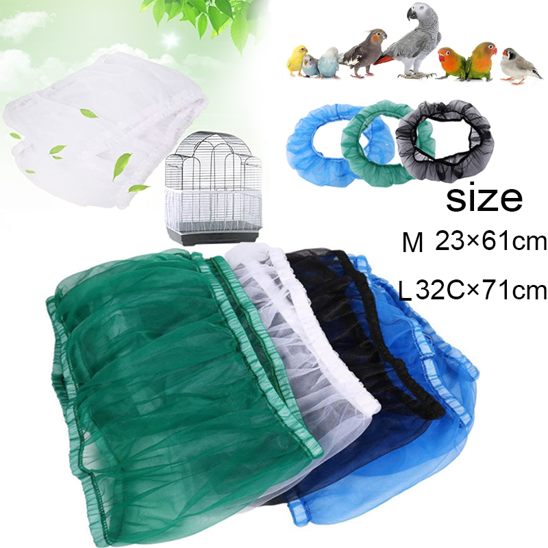 Mesh Bird Cage Shell Skirt Net Elastic Catcher Guards Parrot Bird Cage Net Dust Breathable Fabric Mesh Easy Clean Accessories