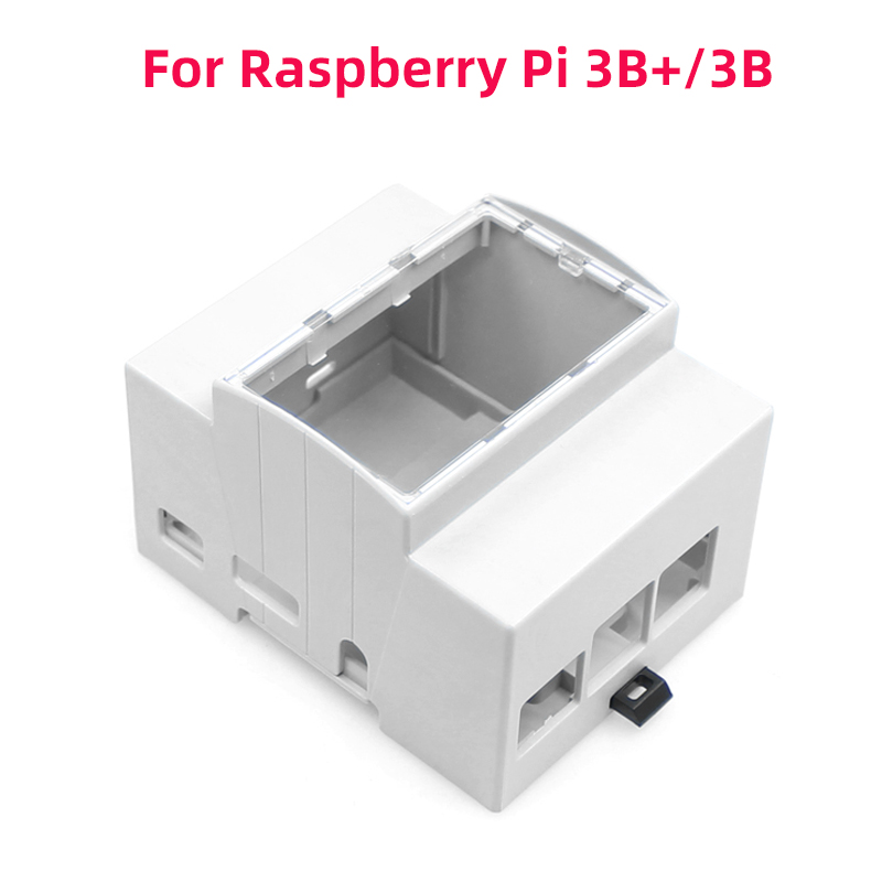 Raspberry Pi 5 4 3 ABS caja eléctrica carril DIN carcasa Modular disipador de calor de aluminio opcional ventilador de refrigeración para Pi 4 /3B + /3B: Verde