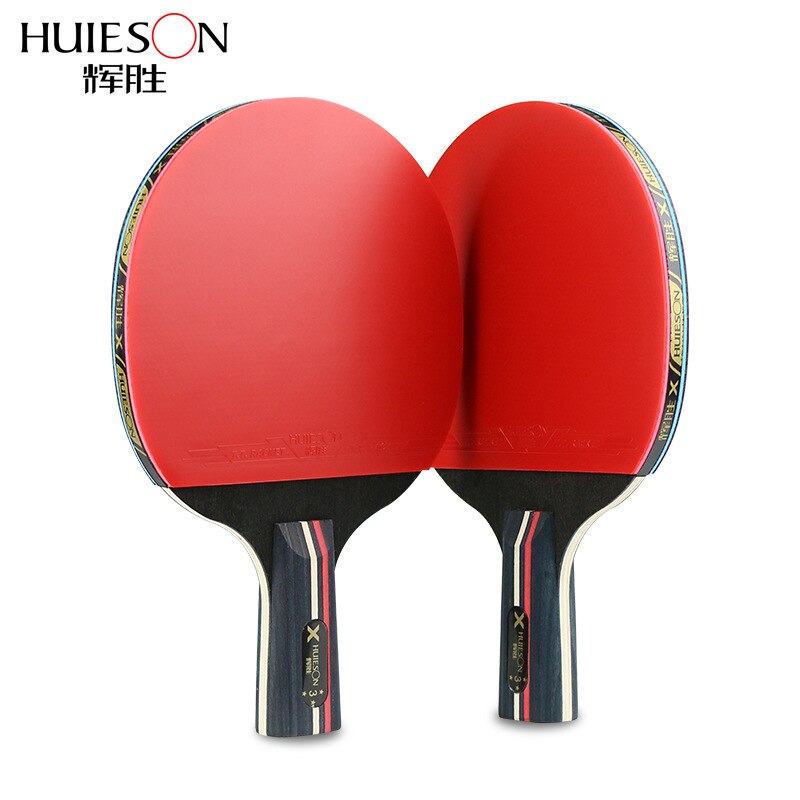 2 stks/partij Tafeltennis Bat Racket Lange Korte Handvat Ping Pong Paddle Racket Set Met Zak 3 Ballen Dubbele Gezicht puistjes In