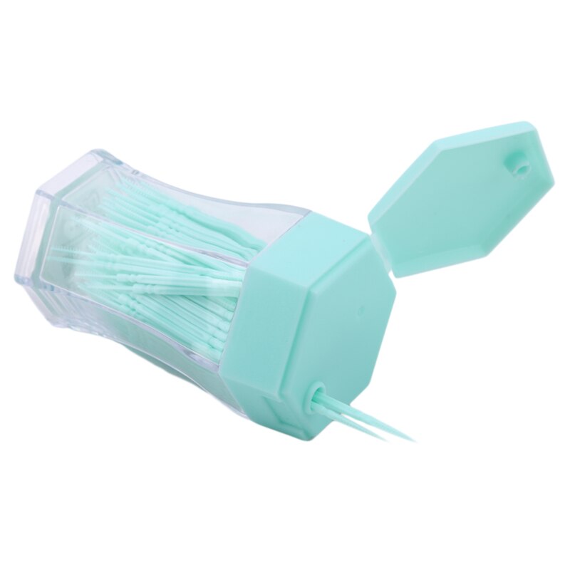 200 Stks/set Zacht Plastic Dubbele Kop Geborsteld Tandenstoker Oral Care 6.2 Cm Meerdere Kleur Vonvenient tandenstoker: Green