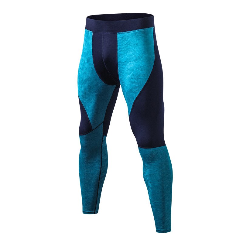 Nuovo Mens di Sport Leggings Autunno Inverno PRO Compressione Stretto Pantaloni Per Il Fitness All&#39;aperto Palestra di Alta Elastico Pantaloni Mimetici Formato di UE: Peacock blue / L