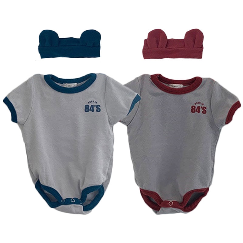 Neugeborenen Bodys Kleinkinder freundlicher Kleidung Nette Kleinkind Baby Mädchen Bodysuit freundlicher Junge Kurzarm Gesamt Bär Ohr Stirnband
