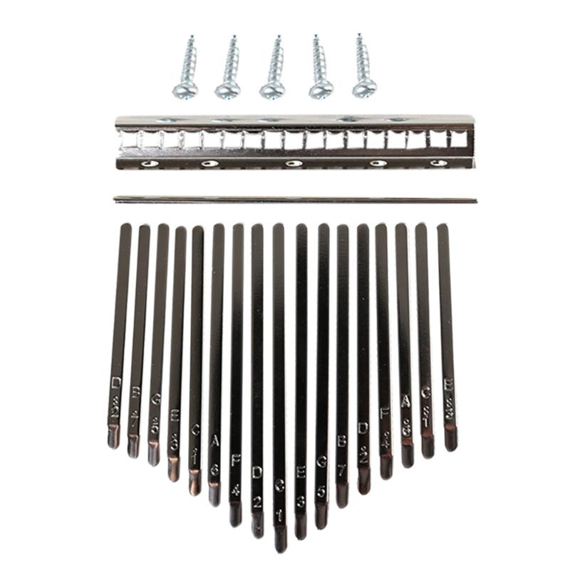 Juego de 17 teclas Kalimba DIY Durable pulgar Piano acero llave madera puente Shrapnel Lettering teclado Accesorios para Instrumentos Musicales: A