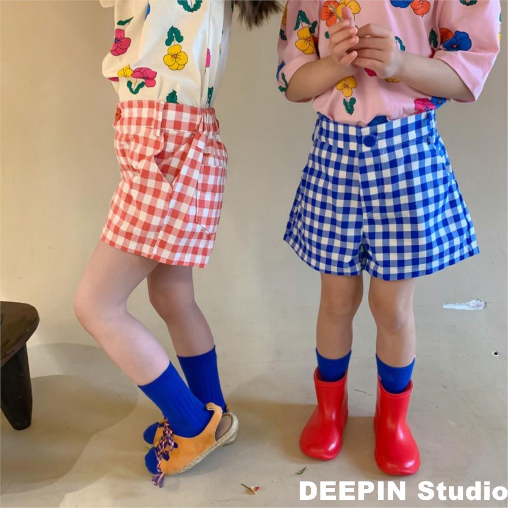 Pantalones cortos informales a cuadros para niños y niñas, ropa de algodón, holgados y finos que combinan con todo, novedad de verano 2022