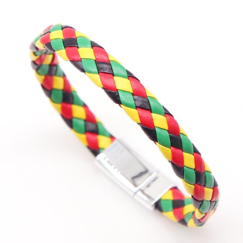 Totoabc mäns läder vävt armband par armband dam läder smycken handgjorda rep wrap armband herrsmycken: 1