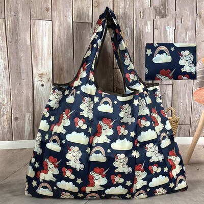ECO Polyester Reusable Tote Foldable Shopping Bag Women Men Travel Shopper Package Buy vegetables traveling sho