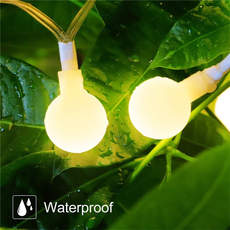 10m 20m 30m Weihnachten Girlande LED Ball Schnur Licht Lichterkette draussen Lampe Kette Lichter Weihnachten hochzeit Garten Straße Dekoration