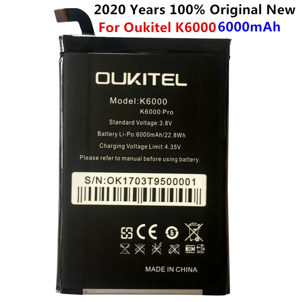 100% IST Originele K6000 Pro Mobiele Telefoon Batterij Voor Oukitel K6000 Real 6000mAh Vervangende Batterij