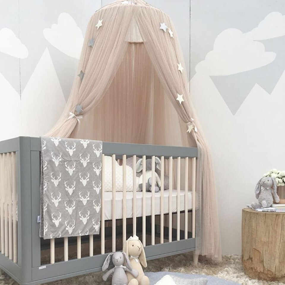 Babykamer Klamboe Bed Opknoping Kinderen Tent Baby Bed Canopy Dome Gordijn Tent Baby Crib Netting Ronde Opgehangen Kids luifel Tent