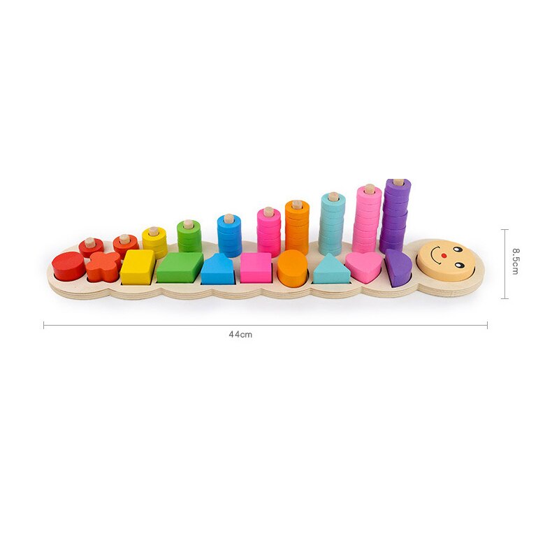 Montessori Educational Wooden Toys For kids Board Math Fishing Count Numbers Matching Digital Shape Match Early Education Toy: Coffee