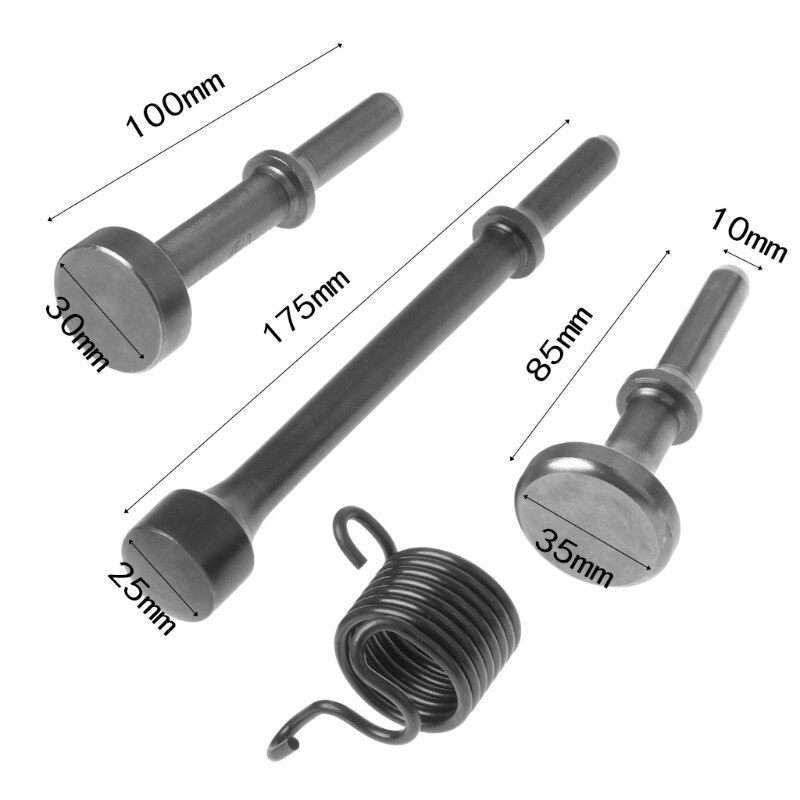 3Pcs Smoothing Pneumatische Hamer Bits Lange Bit Tool & 1 * Lente Band Reparatie P0RE
