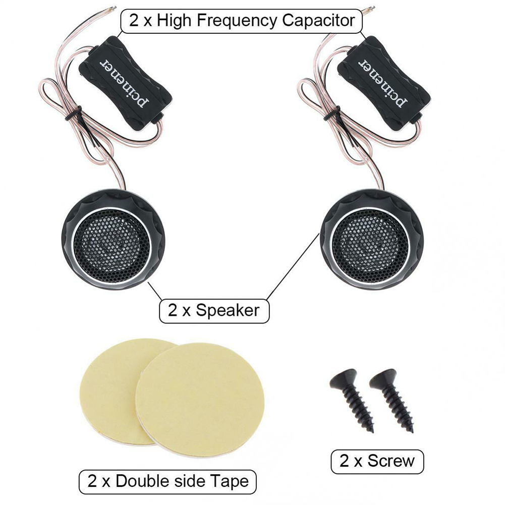 Altavoz cruzado integrado sin campo magnético, Tweeter de domo eficiente para todos los sistemas de Audio de coche, Mini Tweeter de domo de Audio, 1 par