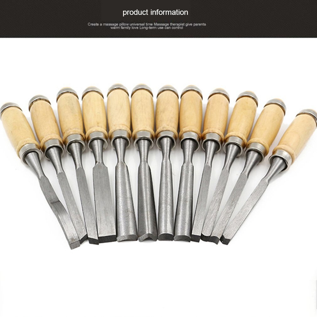 12 Stukken Houtsnijwerk Hand Beitel Tool Set Houtbewerking Professionele Gutsen Met Pouch
