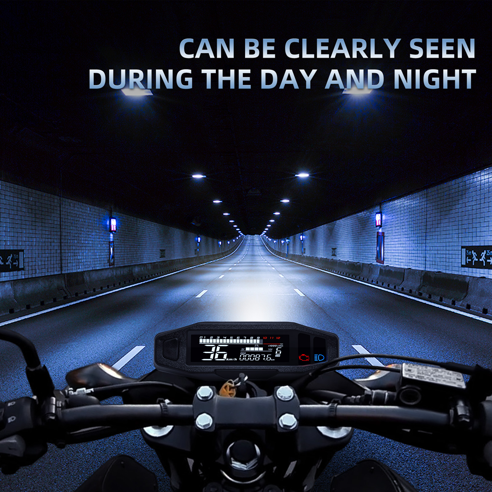 Velocímetro impermeable para motocicleta, tablero Digital LED Universal Km/h MPH, odómetro, Sensor de indicador de Motor con soporte Y/Z/W