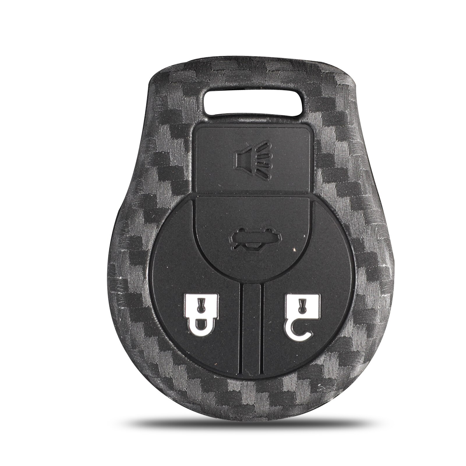 jingyuqin Carbon Silicone Rubber Car Key Fob Case Cover For Nissan Juke Micra Qashqai Sunny Altima Cube March Tiida 2/3/4 Button: Only Cover