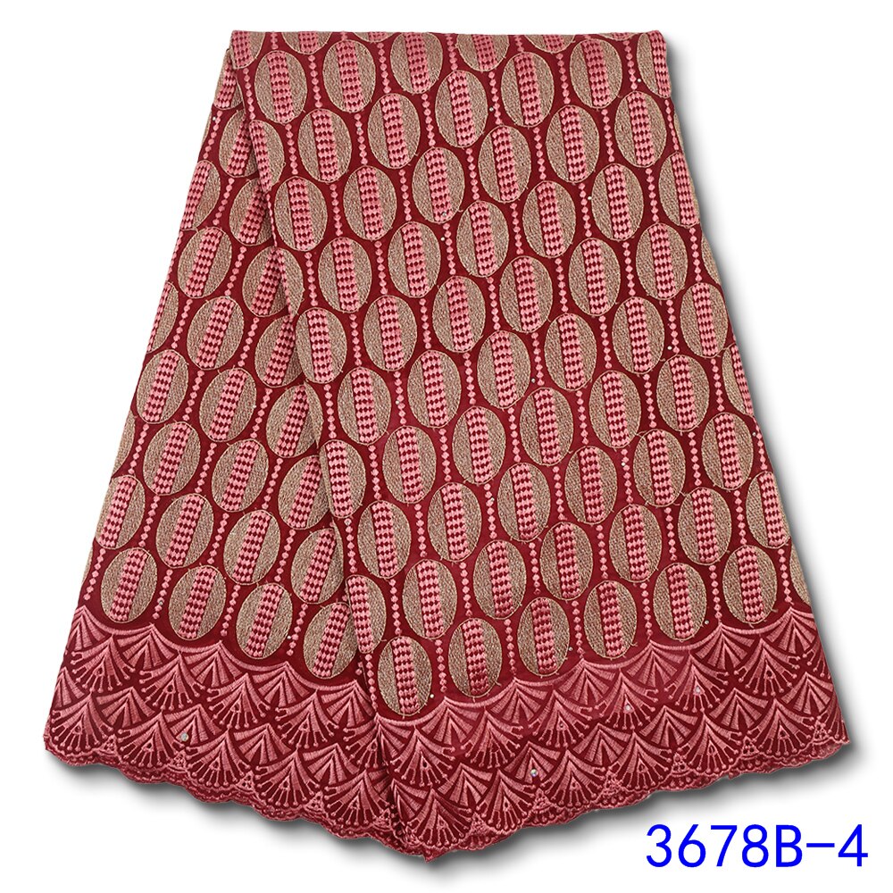 African Dry Cotton Lace Fabric Lace Swiss Voile Laces In Switzerland Nigerian Lace Fabrics Sewing YA3678B-6: Picture 4