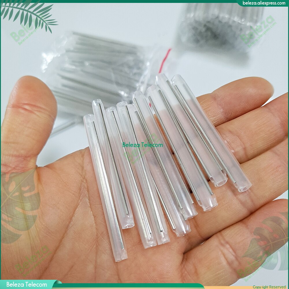 1000pcs/lot 45*1.0/1.2mm 60x5.5mm 1pin/2pins Smoove Fiber Optic Splice Protector Tubo bare Fiber Heat Shrinkable Tube Sleeves