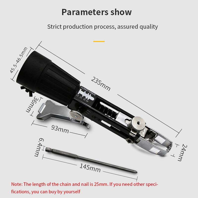 Keten Nail Adapter Thuis Professionele Elektrische Houtbewerking Met Schroeven Chain Nail Adapter Power Boor Attachment Rvs