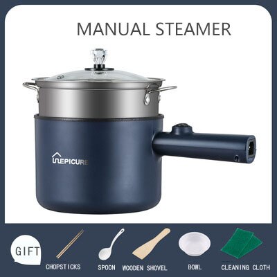Multi-Function Electric Cooker Student Dormitory Cooker Mini Electric Cooker Non-Stick Rice Cooker 110V U.S. Standard: BLUE 2