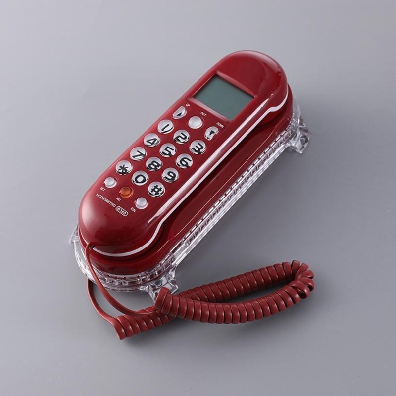 R58F B365 Teléfono línea fija con teclado numérico LCD y Flash Redial Teléfono