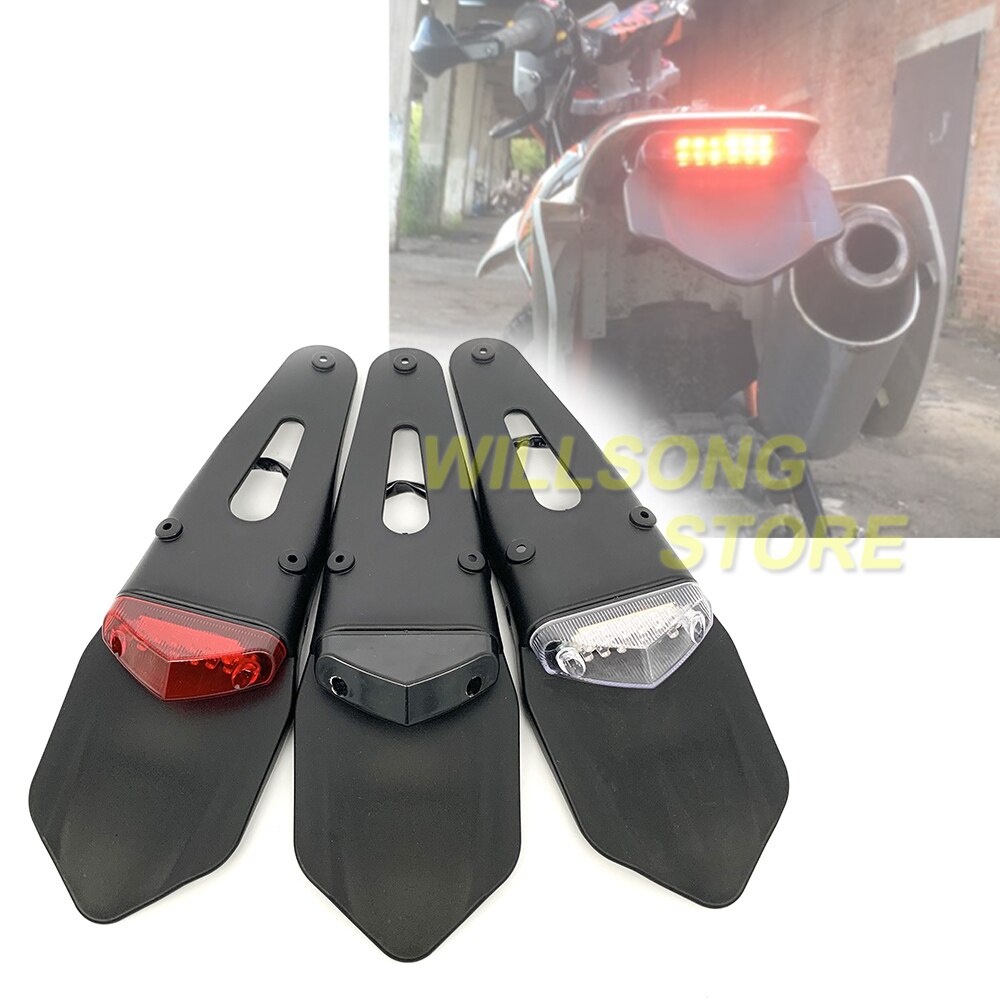 Universele Led Remlicht Achterlicht Rear Fender Muguard Voor Ktm Cr Exc Wrf Kx 250 400 426 450 Mx supermoto Enduro Dirt Bike