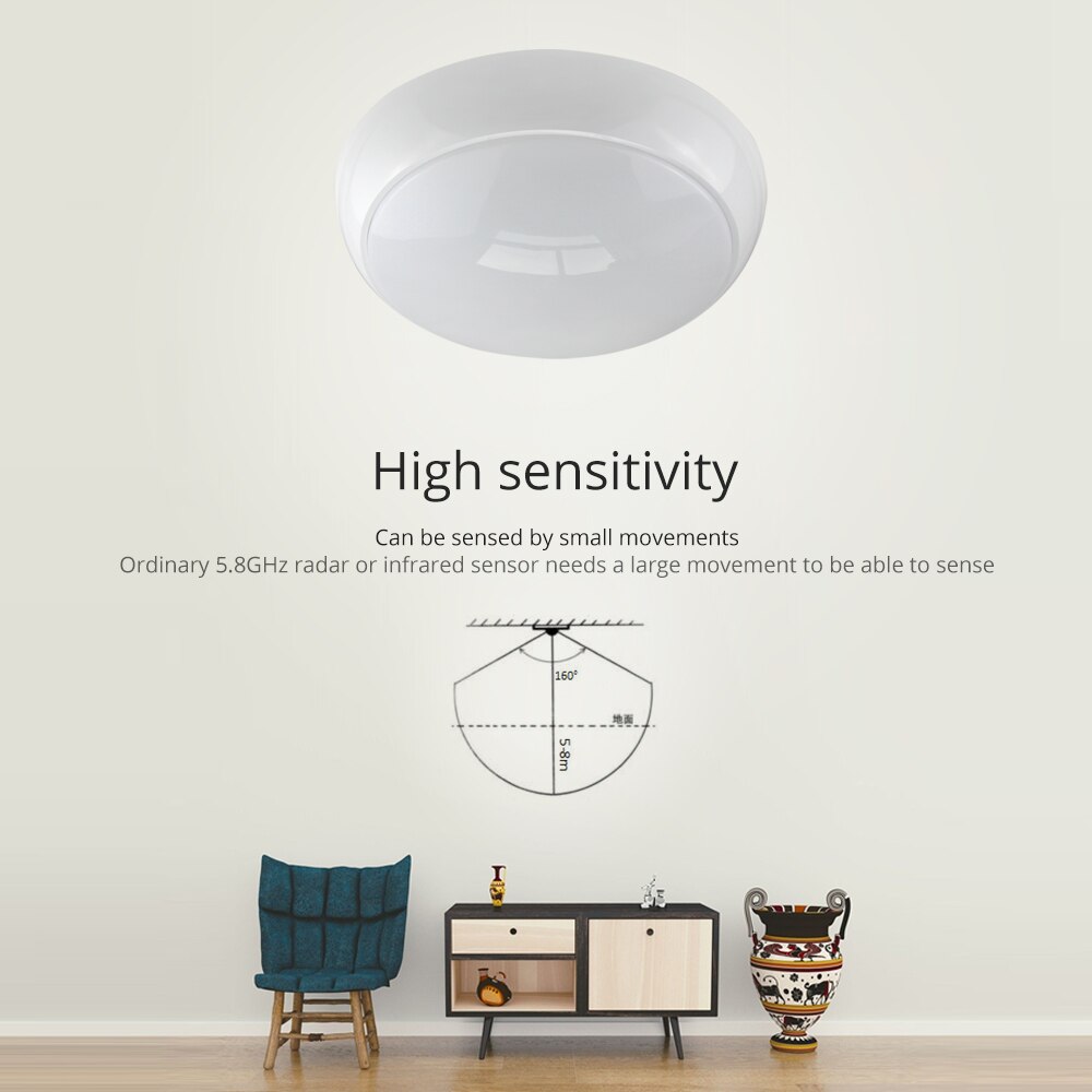 Microwave Motion Sensor Light Sensor Ceiling Light with 30s Timeout 11inch 24W 1900lm LED Round Lighting Fixture