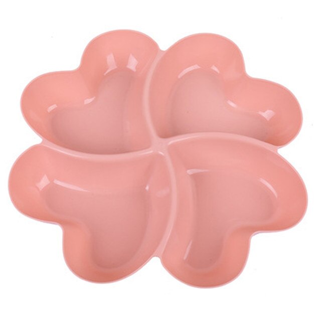 4-Compartment Heart-shaped Food Storage Tray Dried Fruit Snack Plate Appetizer Serving Platter for Party Candy Pastry Nuts Dish: B