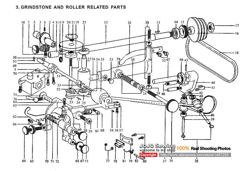 Roller aandrijfas joint van leer skiving machine het is figuur 3-51