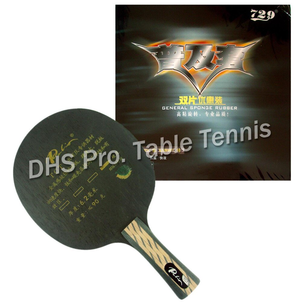 Pro Table Tennis PingPong Combo Racket Palio TCT with 729 General Sponge Rubber Shakehand long handle FL