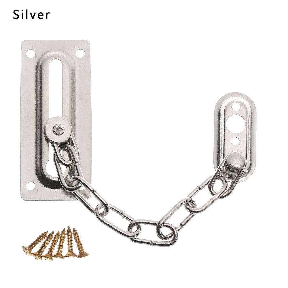 Security Guard Chain Bolt Sloten Voordeur Veiligheid Guard Slide Bolt Veiligheid Restrictor Anti-Diefstal Hardware Home Veiligheid Levert: Zilver