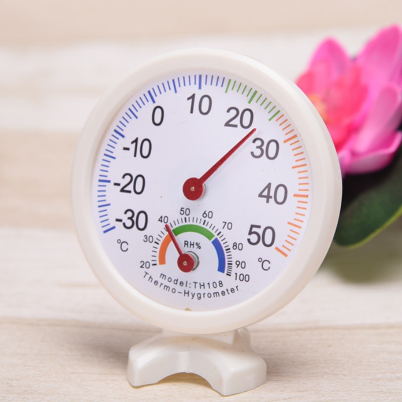 Mini Round Clock-shaped Indoor Outdoor Hygrometer Humidity Thermometer Temperature Meter Gauge Smart Thermostat