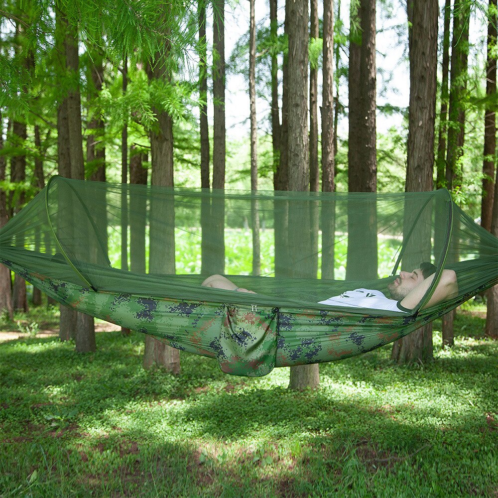 Camping Hammock, Double & Single Person Nylon Hanging Swing Ha Camping Hammock, Double & Single Person Nylon Hanging Swing Ha