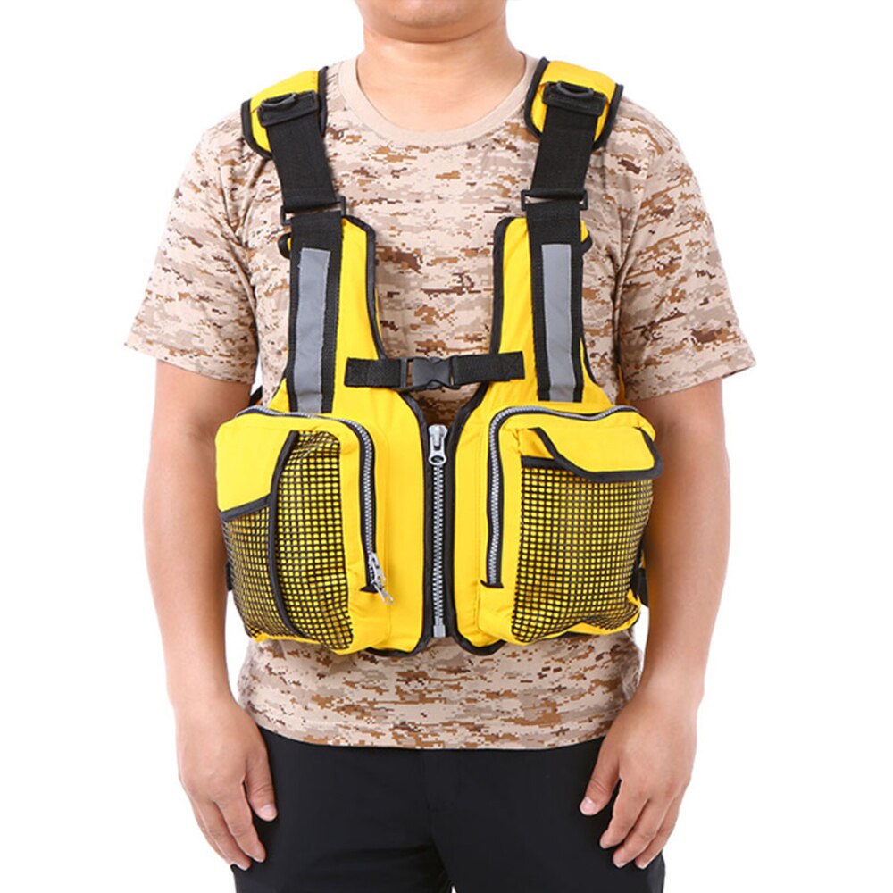 Adulte gilet de sauvetage solide réglable étanche aide à la flottabilité Nylon gilets de pêche voile pêche Kayak gilet de sauvetage unisexe X167G
