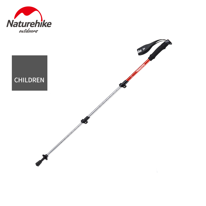 Bastones de senderismo ultraligeros para hombre y mujer, bastones de senderismo con empuñaduras EVA absorbentes de sudor, para montañismo: Red for Kiids