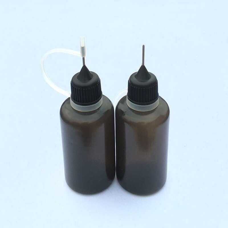 1 Pcs Lege 30 Ml Flacon Zwart Plastic Druppelflesje Metalen Naald E Vloeibare Pe Fles