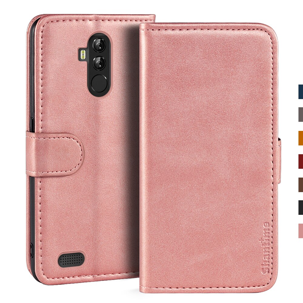 Case Voor Leagoo M9 Pro Case Magnetische Wallet Leather Cover Voor Leagoo M9 Pro Stand Coque Telefoon Gevallen: Rose gold