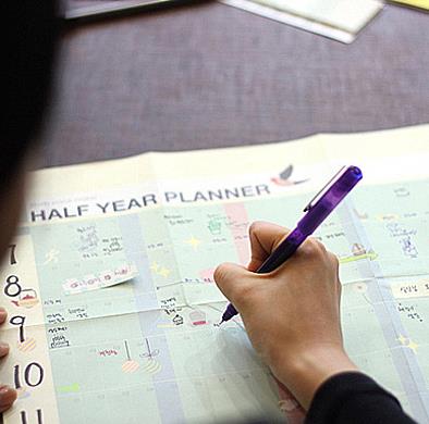 1 Pcs Uesful Student Half Year Planner Notebook Learning Working Plan Table Agenda Calendar For Kids School Supplies