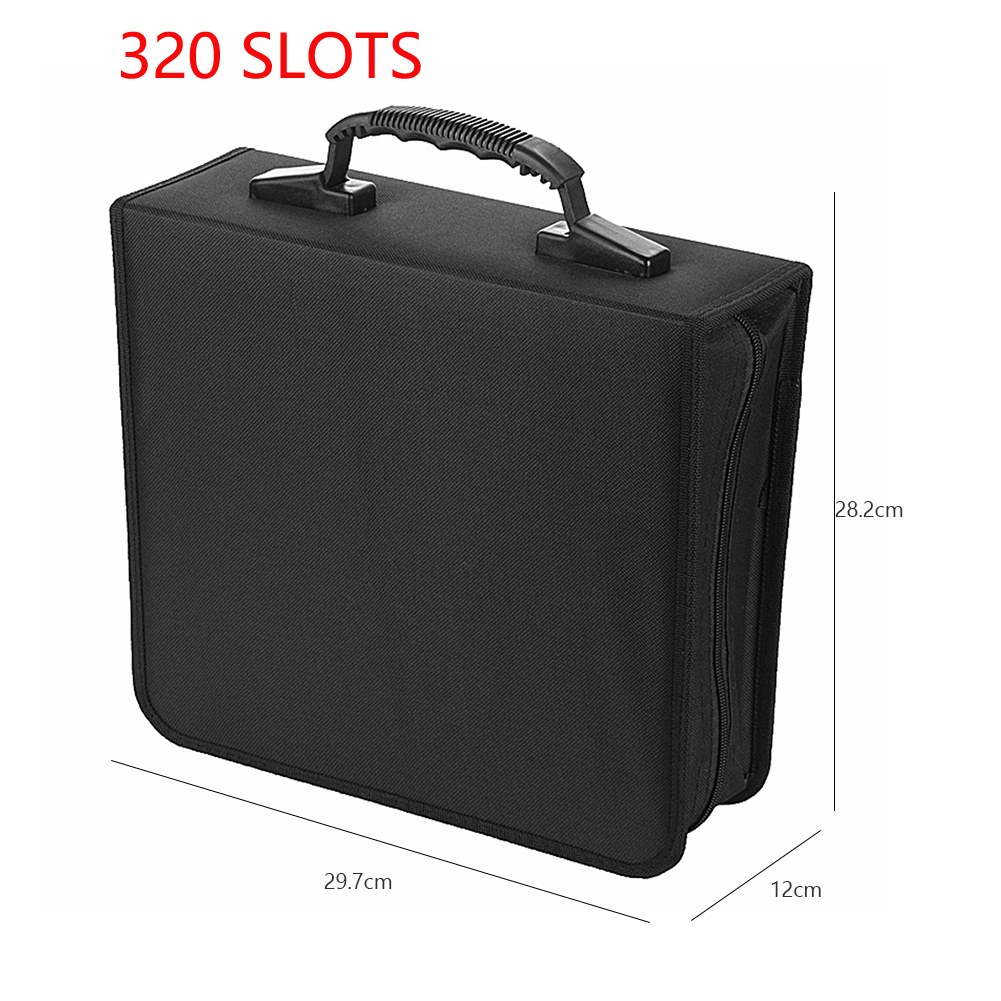 Oxford – sac en tissu pour CD et DVD, mallette de transport de grande capacité, organisateur de disques et d&#39;albums, mallette de rangement des médias: 320 Slots