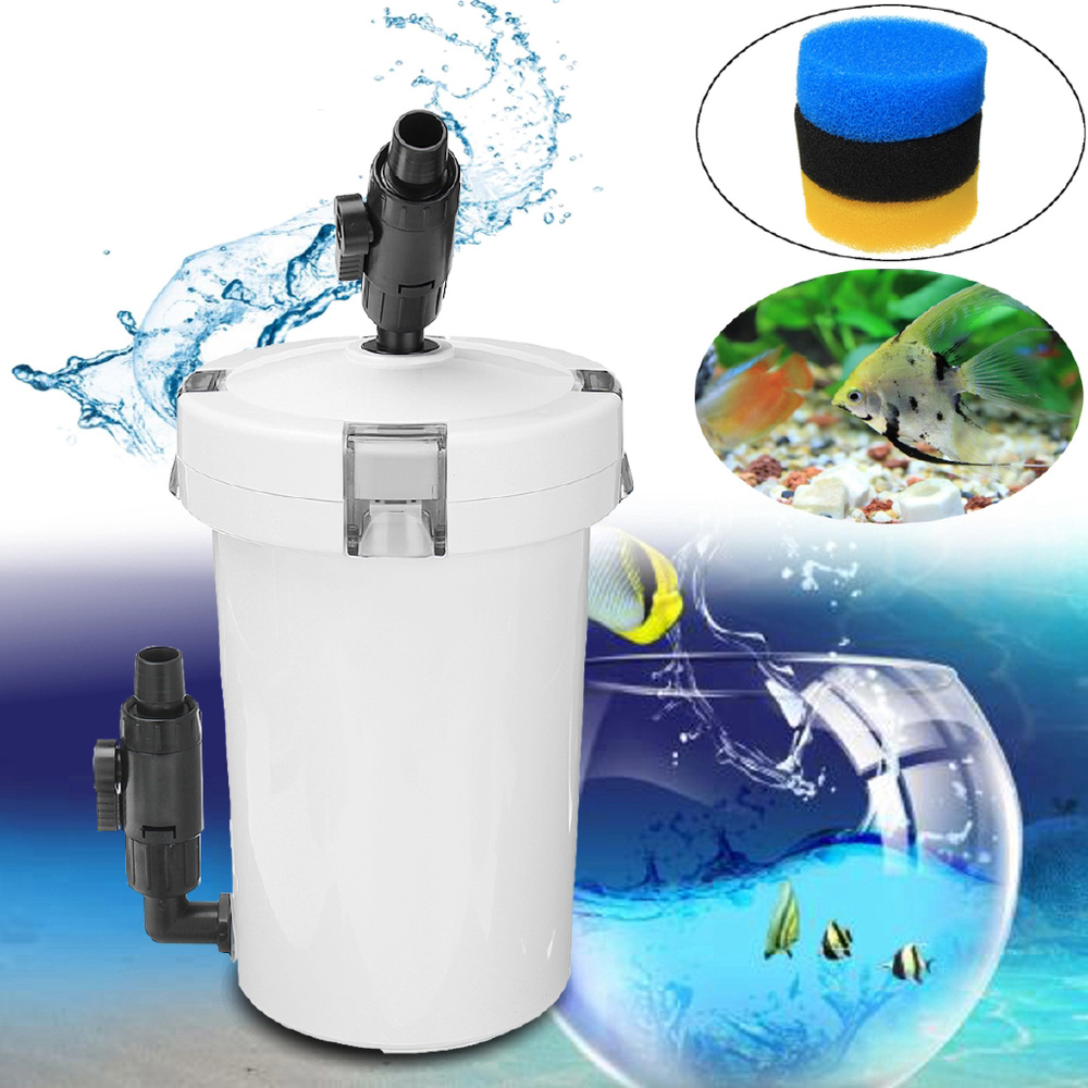 SUNSUN HW-602 HW-603 Ultra Quiet 4-Stage External Canister Filter Pump Aquarium Filter Bucket for 60cm Fish Tank with Sponge