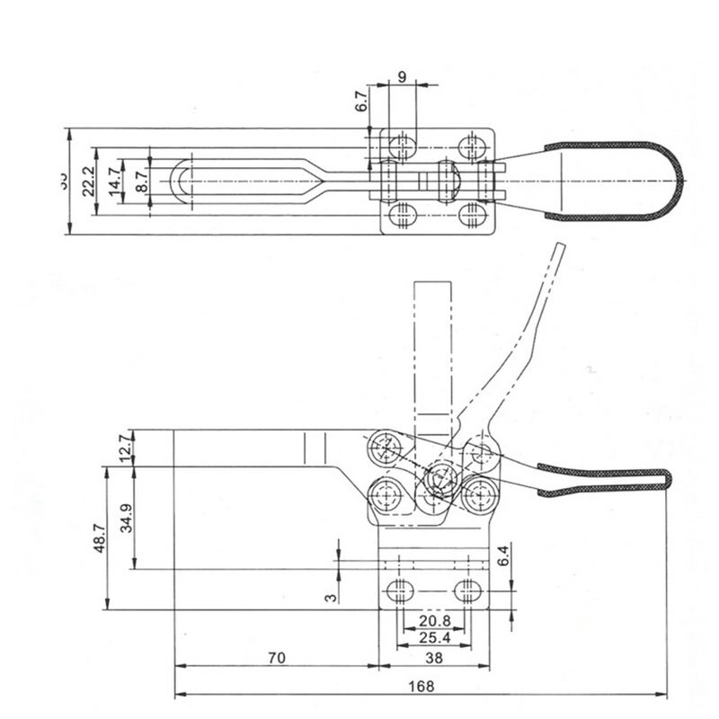 1x Holding Capacity 500lb Metal Clamping Vertical Toggle Clamp Rod Welding Clamps Quick Release Hold Down Clamps