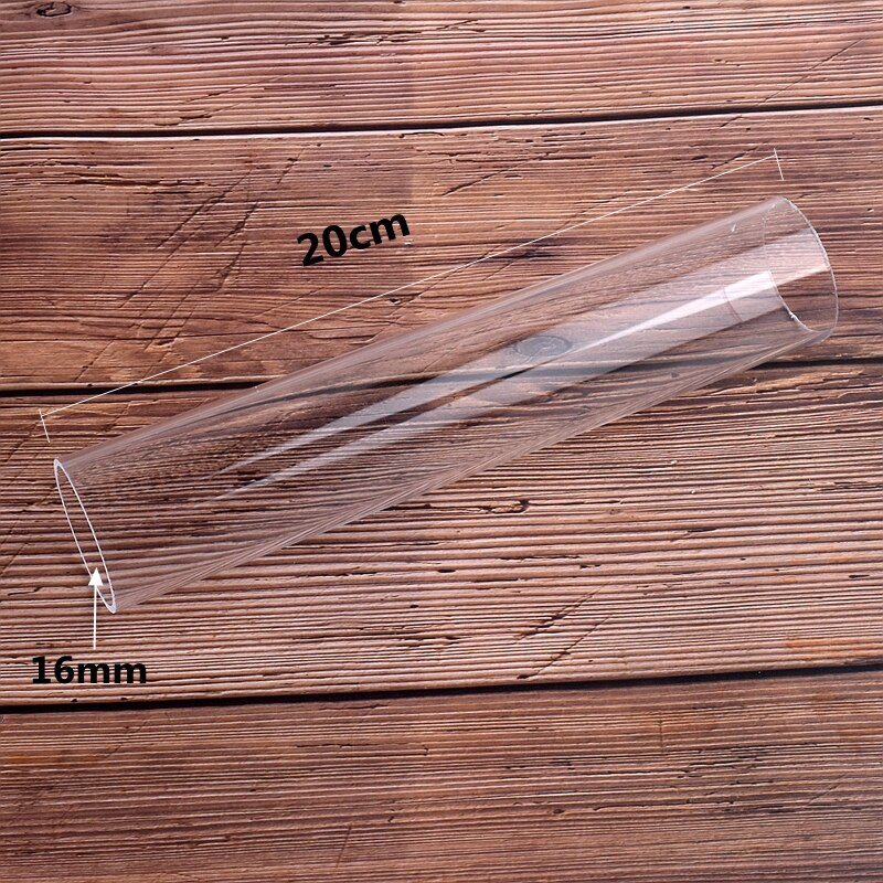 Tube acrylique Transparent en plexiglas de 20cm de long, diamètre de 16 à 50mm, fournitures d'aquarium de poisson, tuyau d'eau hydroponique de jardin D: 16mm Outer Dia