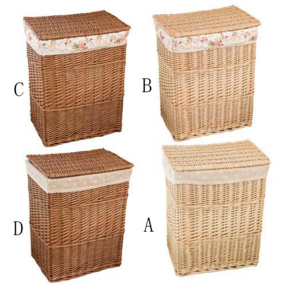 Rattan Laundry Dirty Clothes Home Storage Basket Large Storage Box Wicker Mesh Laundry Bag Laundry Hamper With Lid