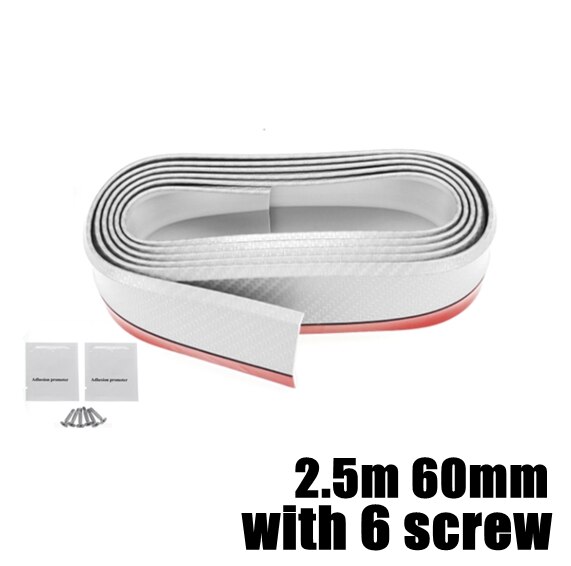 2.5m Anti-scratch Strip Car Front Bumper Protector Rubber Bumper Guards Lip Mouldings Splitter Chin Body Door Pedal Trim