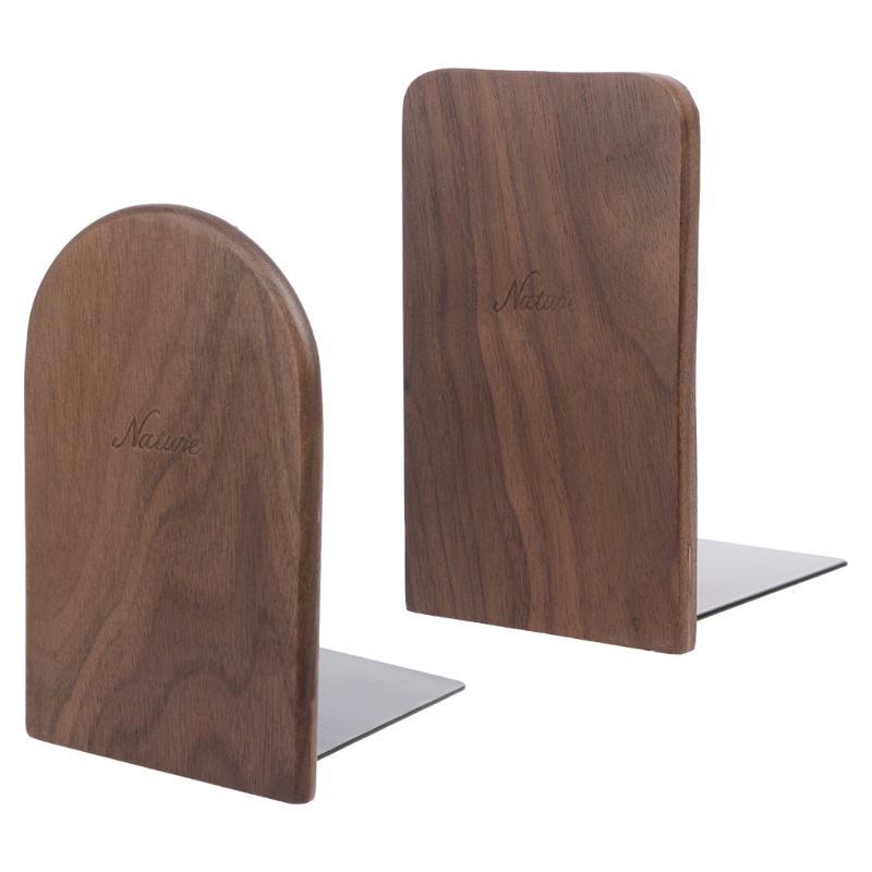 Valnøddetræ desktop arrangør desktop office hjem bogstøtter bog ender stand holder hylde