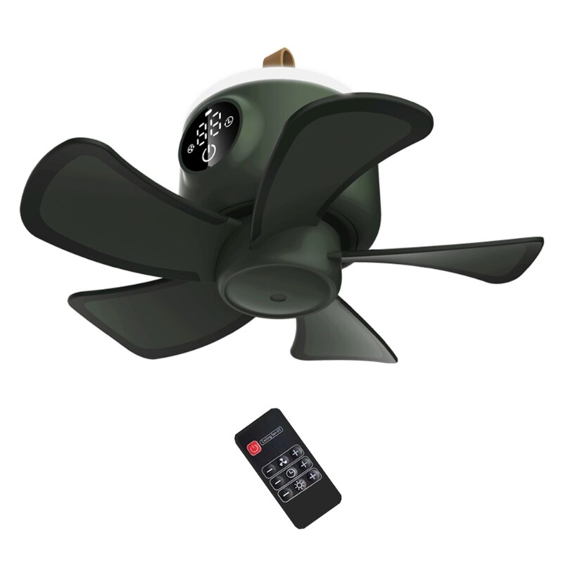 8000mAh 8inch USB Rechargeable Hanging Fan with Screen Touch Switch Remote Control Timing Camping Fan 4 Gears Tent Ceiling 95AF