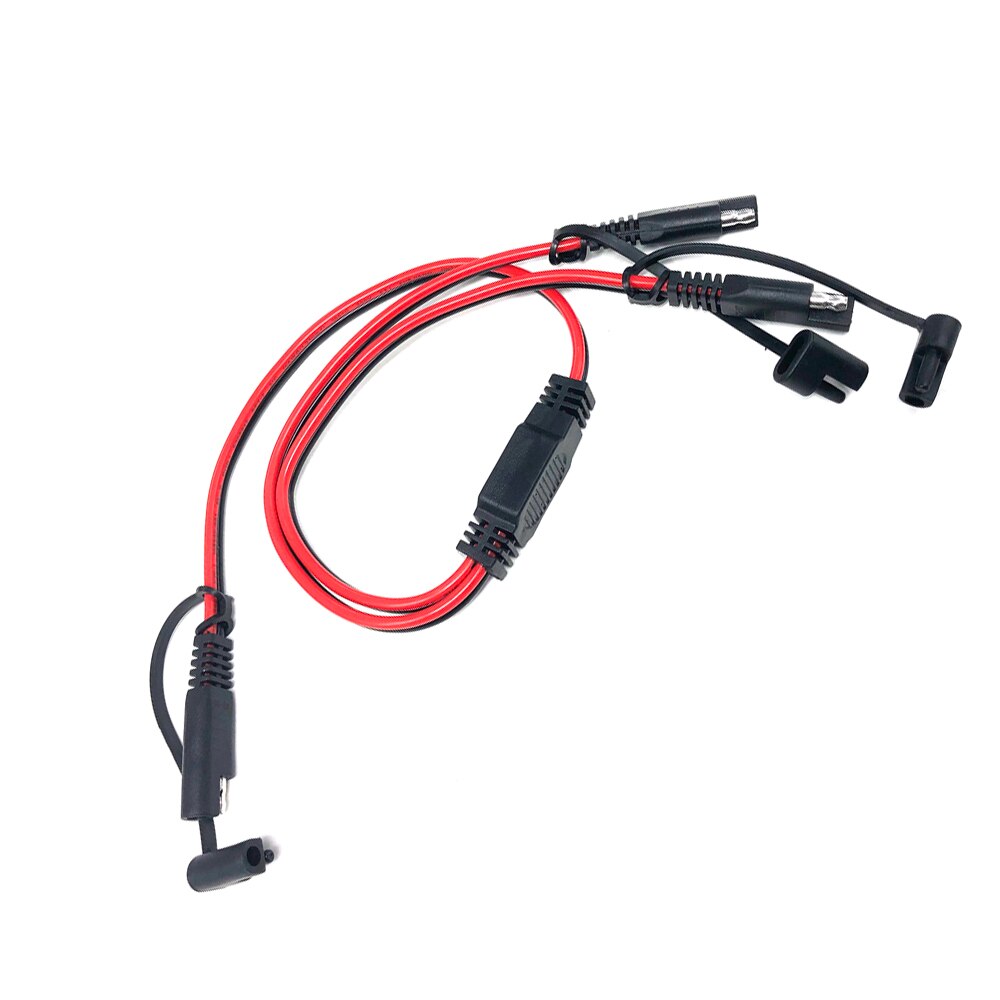 SAE Splitter Cable SAE Connector SAE Power Automotive Adapter Cable 1 To 2 SAE Extension Cable Dust Cover 14AWG 60cm Harness