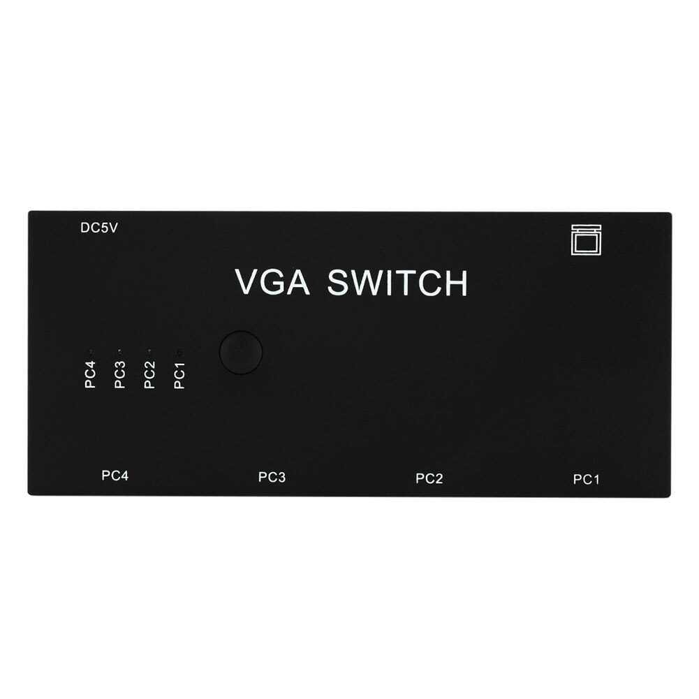 4 In 1 Out Manual Vga Selector Box 4 Port Vga Switch Compacte Draagbare Dragen Handig 4 Pc Naar 1 monitor Projector