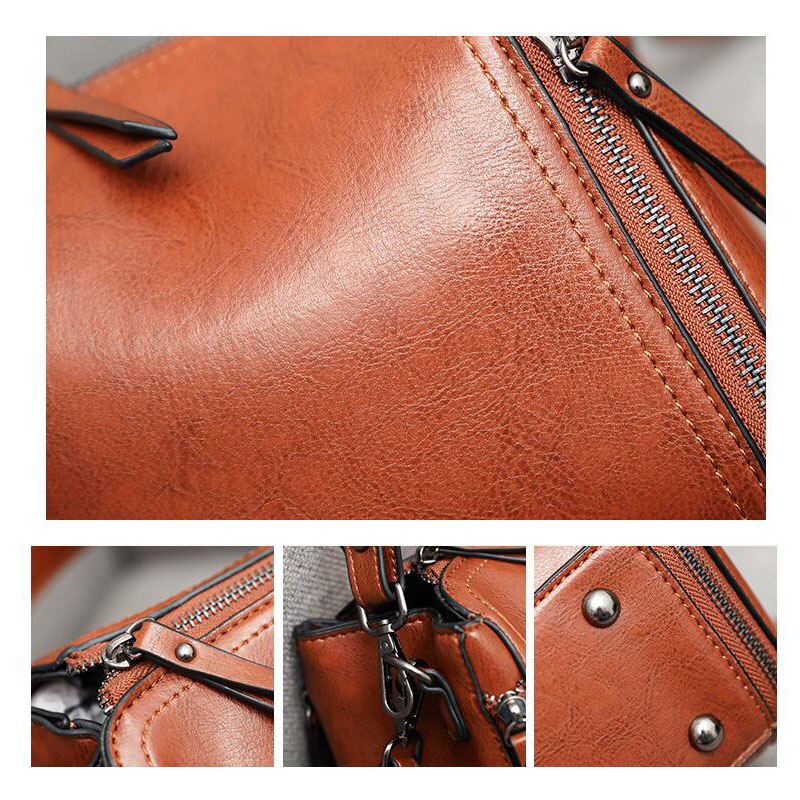 Trend Frauen Tasche Öl Wachs Leder Weibliche Schulter Tasche Kreuz Körper Bote Tote Tasche Geldbörse