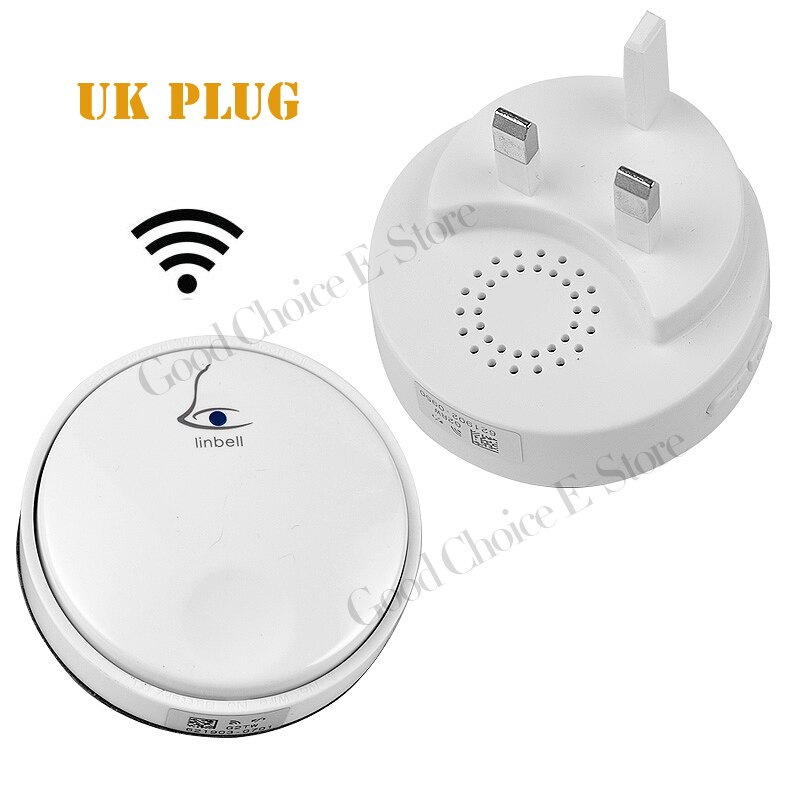 Wireless Cordless Doorbell Remote Door Bell Chime,One Button and Two Receivers,No need battery,Waterproof, EU/US/UK Plug