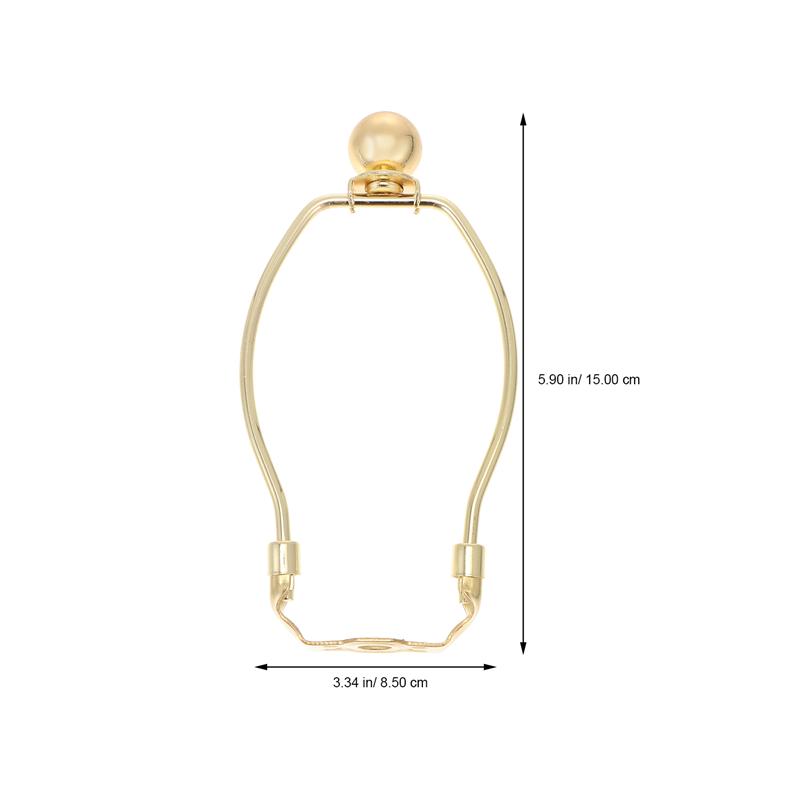 Soporte de arpa para pantalla de lámpara de 2 piezas, soporte de pantalla de lámpara duradero, marco de bocina: Golden15X8.5X2.5CM